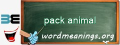 WordMeaning blackboard for pack animal
